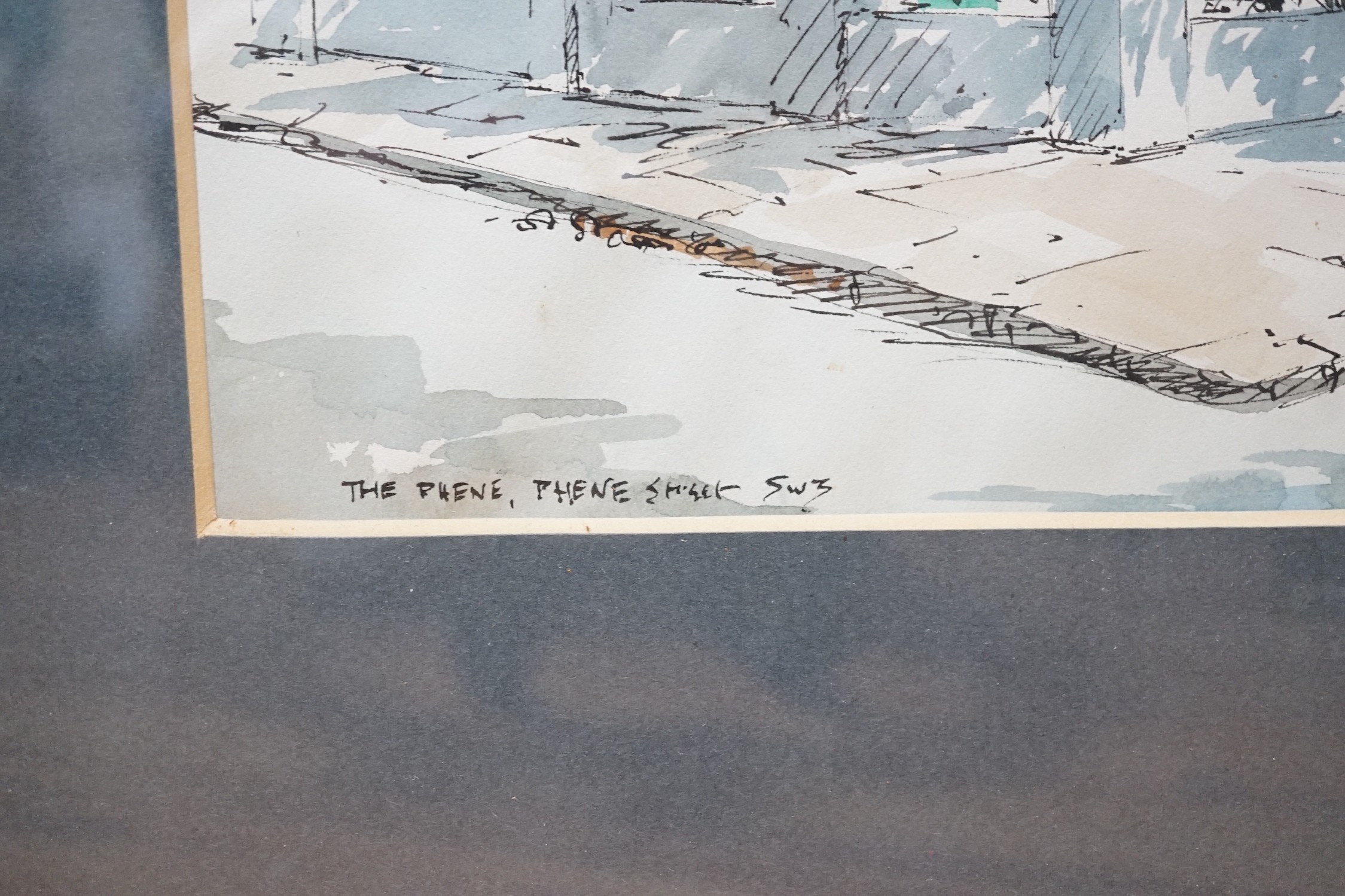Sydney Arrobus (1901-1990), watercolour, 'The Phene, Phene Street, SW3', signed, 44 x 34cm